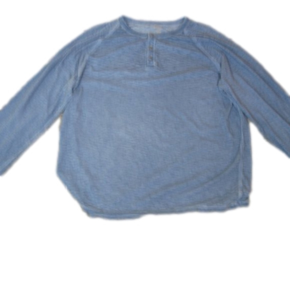 G.H. Bass Co. Men's Light Blue Marbled Henley Shirt Size XL